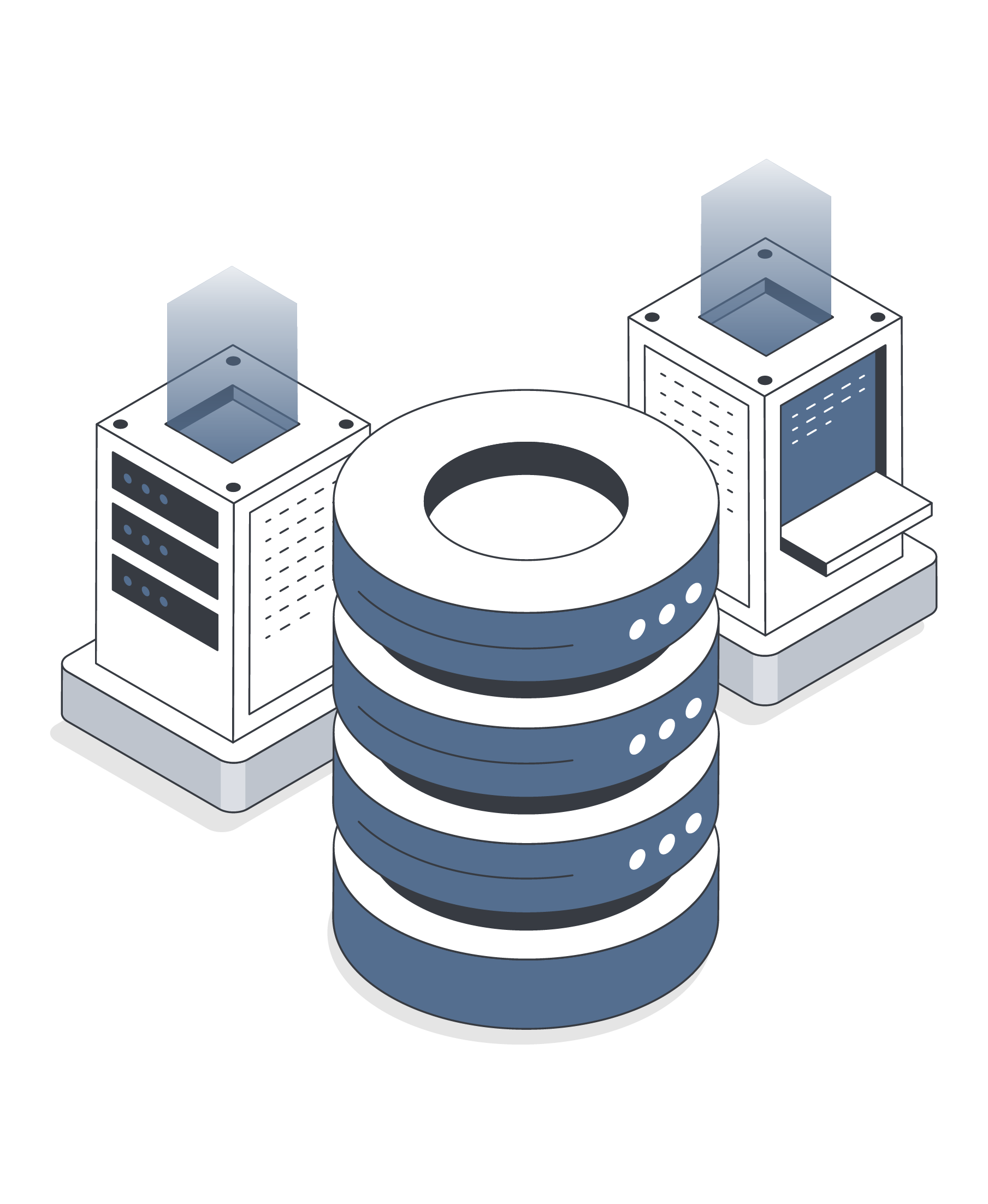Illustration of high-speed data flow and distributed nodes for Big Data processing.