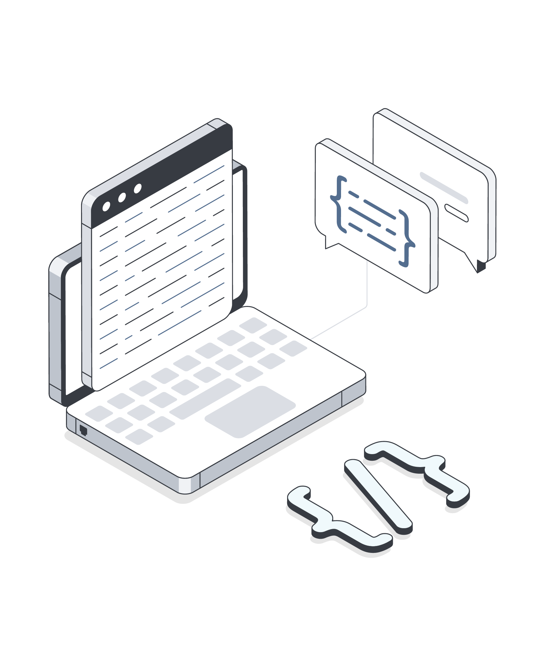 Diagram showing business strategy translating to digital services.